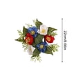 thumbnail image 2 of Patriotic Candle Ring 4th of July Artificial Flower Wreath Red Blue White Candle Holder 8.6” Tables Centerpieces Home Farmhouse Decor for Independence Day Memorial Day Veterans Day, 2 of 5
