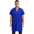 thumbnail image 1 of iiniim Men's Short Sleeve Wear Resistant Dustproof Work Coat Anti Stat Tech Jacket Lab Coat Royal Blue 170/L, 1 of 7