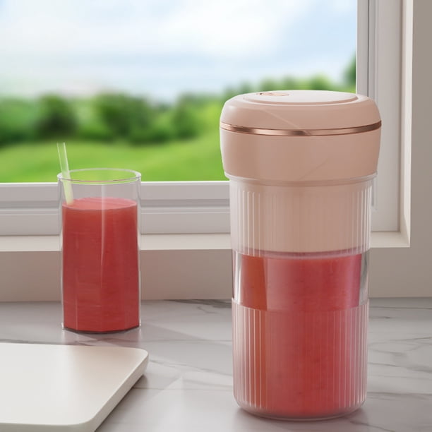 Vaso de exprimidor portátil - Batidora personal de 450 ml con 6 cuchillas de acero inoxidable, recargable USB de 40W, azul/verde/blanco/rosa