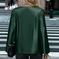 thumbnail image 4 of Hurxie Satin Blouses for Women Silk Button Down Shirts Long Sleeve Business Casual Tops Army Green M, 4 of 6