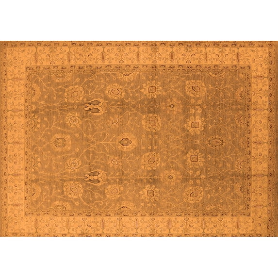 Ahgly Company Indoor Rectangle Oriental Orange Industrial Area Rugs, 6' x 9'