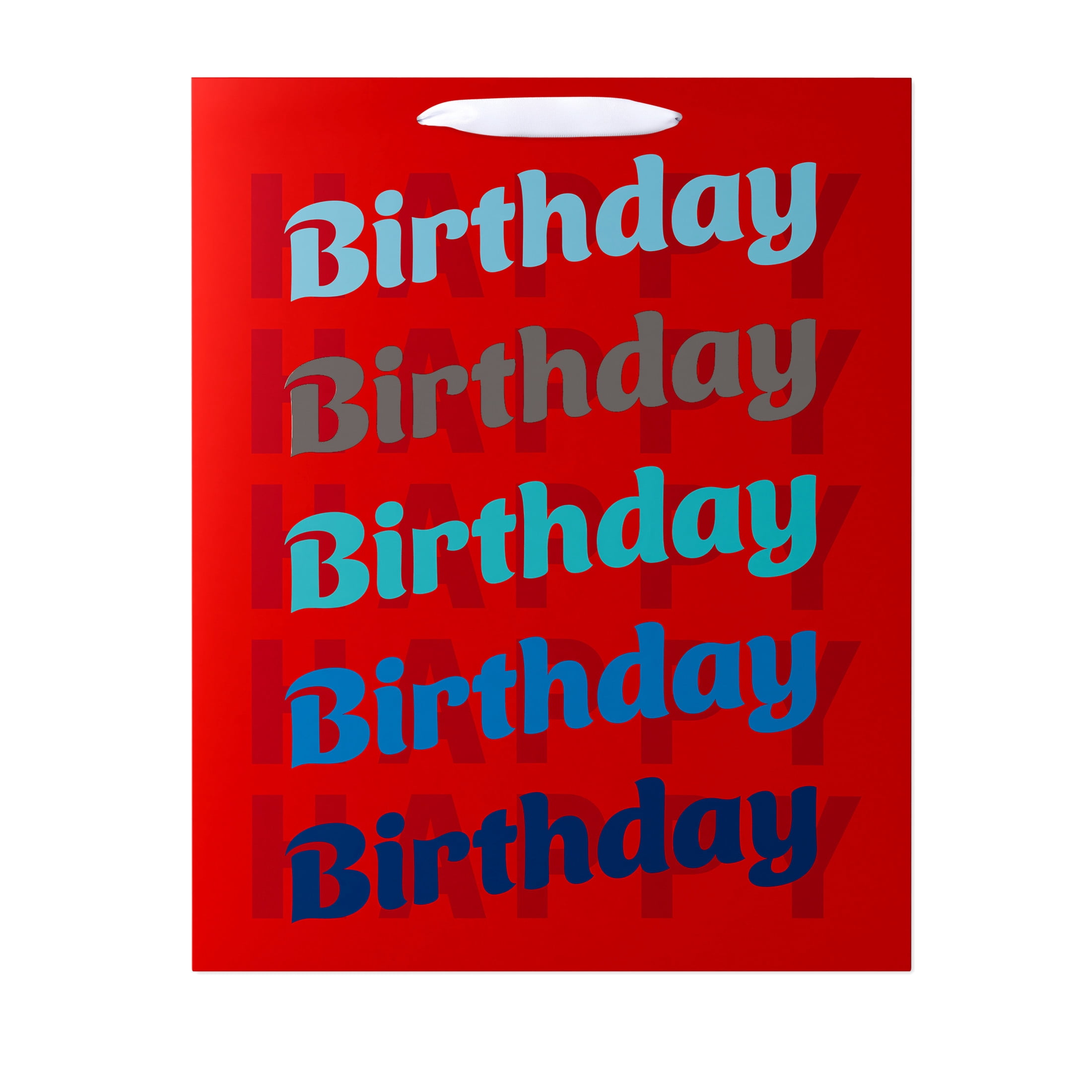 American Greetings 15.5 in. Extra Large Red Birthday Gift Bag, Happy Birthday (1-Count)