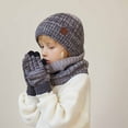 thumbnail image 2 of 1-11 Years Kids Winter Beanie Hat Warm Knit Thick Ski Cap And Scarf Gloves Set for Girls Boys, 2 of 4