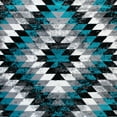 thumbnail image 7 of Emma + Oliver 4x5 Distressed Southwestern Diamond Motif Plush Pile Olefin Accent Rug in Turquoise, Beige, Brown and Black - Jute Backing, 7 of 7