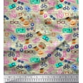 thumbnail image 1 of Soimoi Modal Satin Fabric Camera,Hat & Briefcase Travel Print Fabric by The Yard 42 Inch Wide, 1 of 3