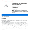 thumbnail image 2 of Front Brake Pad Set - Compatible with 2001 - 2002 Acura MDX, 2 of 2