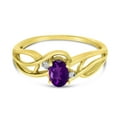 thumbnail image 6 of 10k Yellow Gold Oval Amethyst And Diamond Curve Ring, 6 of 6