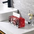 thumbnail image 4 of Yuyamidu Christmas PU Leather Tissue Box Cover Anti-Stains Tissue Box Holder with Bottom Belt Easy to Install Toilet Paper Holder for Bathroom Vanity Countertop Night Stands Car, 4 of 8
