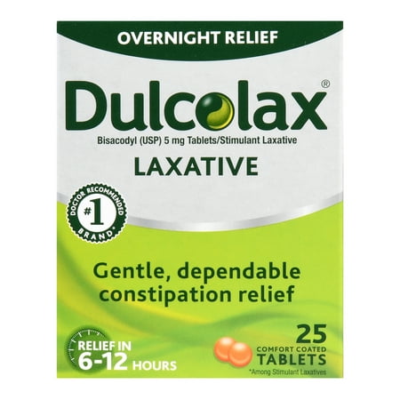 Dulcolax Laxative Tablets (25 Ct), Reliable Overnight Relief
