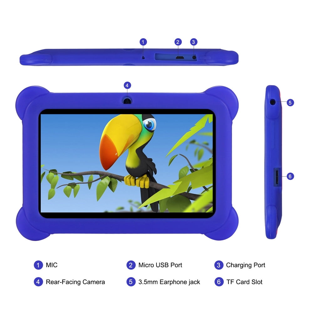 Tagital 7” Android Kids Tablet WiFi Camera for Children Infants Toddlers Kids Parental Control with Protective Case