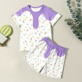 thumbnail image 4 of WOYY Kids Girls Summer Outfits Ice-Cream Print Short Sleeve T-Shirt Shorts Set, Sizes 2-12, 4 of 5