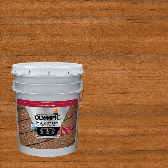 Olympic Maximum 5 Gallons ST-2023 Rustic Cedar Semi-Transparent Exterior Stain and Sealer in One Low VOC