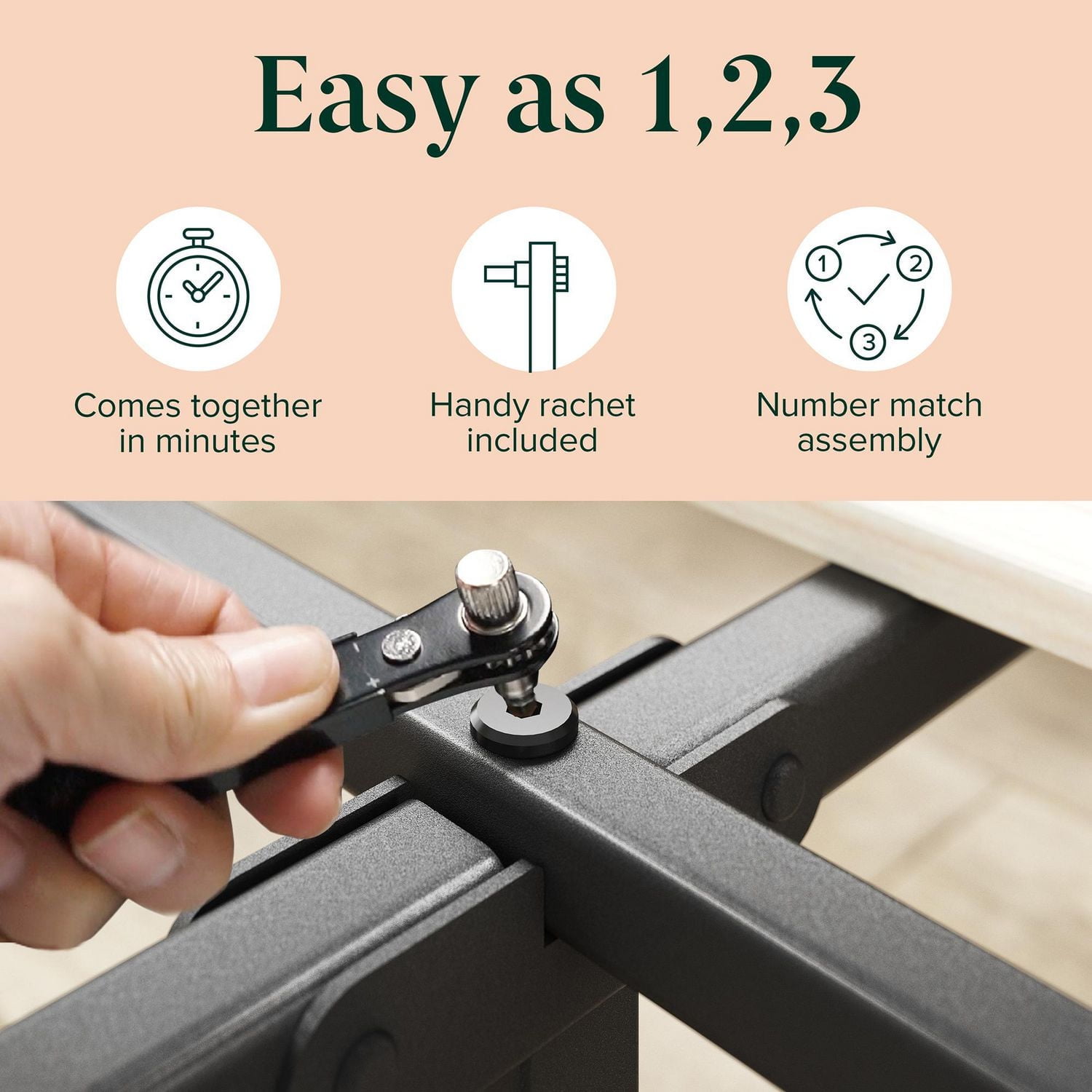 Zinus Shalini Cadre de lit plateforme rembourré 14 po, Gris foncé