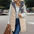 thumbnail image 6 of Baberdicy Puffer Vest Womens 2023 Fall Reversible Vests Sleeveless Womens Winter Coats Zip up Hoodie Pockets Long Warm Winter Coat Outerwear Sweater Vest Grey, 6 of 9