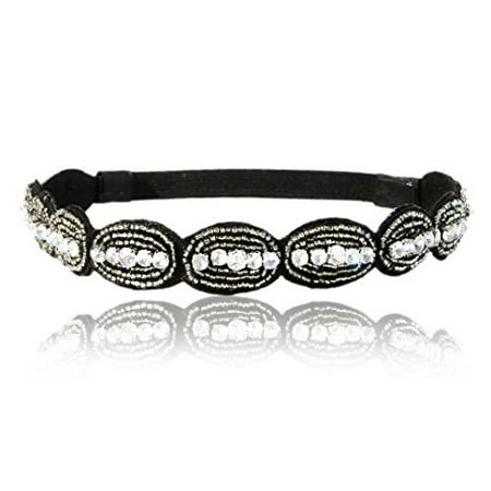Black Rhinestone Headband Style Revolution and Look Sheet on All the Different Ways to Wear Including the Inspired Great Gatsby 20's (Best Way To Wear Hair To Bed To Prevent Breakage)