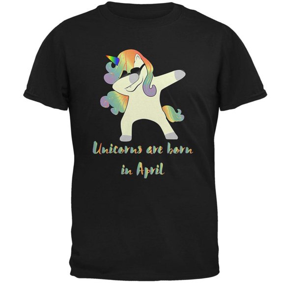 April Birthday Dabbing Unicorn Sunglasses Mens T Shirt