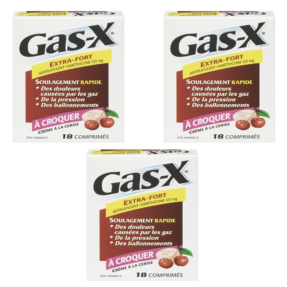 GasX Extra Strength Chewable Tablet, Cherry Crème (Pack of 3