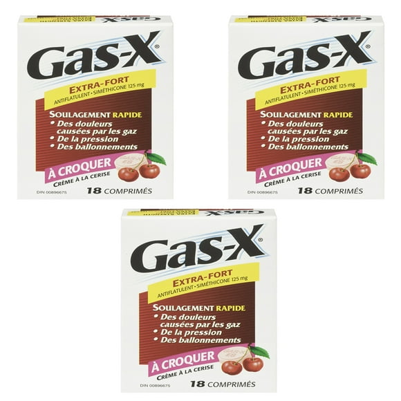 Gas-X Extra Strength Chewable Tablet, Cherry Crème (Pack of 3)