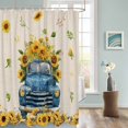 thumbnail image 3 of Fabric Shower Curtain, Summer Blue Truck with Sunflowers Beige Shower Curtains with 12 Hooks Waterproof Machine Washable Bath Curtains for Bathroom, 54 x 78in, 3 of 6