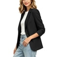 thumbnail image 5 of ClodeEU Women's Single Button 3/4 Sleeve Blazer,Casual Lightweight Lapel Work Jacket Black,Women's Plus L, 5 of 7