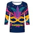 thumbnail image 5 of ZMHEGW T Shirts For Women Graphic Seven Point Sleeve Oktoberfest Print Fashion Top Tshirts, 5 of 5
