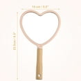 thumbnail image 2 of Unique Bargains Portable Heart Shaped Wood Handle Vanity Makeup Mirror Handheld Cosmetic Mirror Pink, 2 of 7