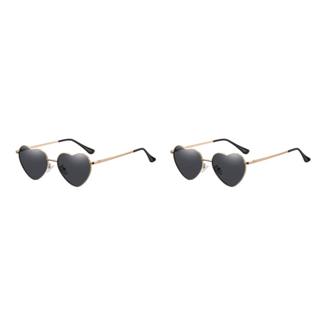 Decodeary PVC Eye-catching Heart Shaped With Non-Slide Silicone Nose Pads Any Occasion Lens Tac black 2Set