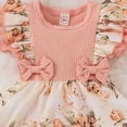 thumbnail image 5 of Baby Onesies Girl Newborn Baby Girl Clothes Infant Romper Floral Suspender Dress Ruffle Sleeve Onesie Outfit Jumpsuit Headband Summer, 5 of 6