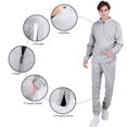 thumbnail image 2 of Tracksuits Men,Full Zip Athletic Sport Sweatsuits Outfits 2 Piece,Polo Jogging suits for Men-Grey，XL, 2 of 5