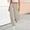 Khaki women harem pants with pockets a1, variant on Cagogo Women Harem Pants Flowy Casual Loose Long Trousers with Pockets Elastic Waist Solid Basic Lounge Pants for Summer Beach Yoga, White S