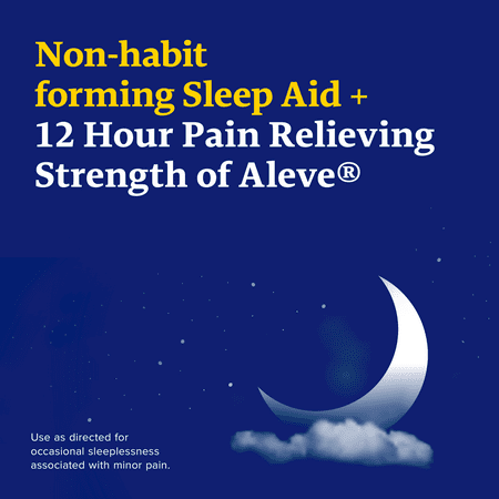 Aleve PM Naproxen Sodium Pain Reliever & Sleep Aid , Easy Open Caplets, 80 Count