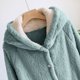 thumbnail image 5 of Batas de franela de invierno para mujer, de manga larga, gruesas y cálidas, con capucha larga y camisón, pijamas cálidos., 5 of 9