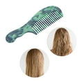 thumbnail image 6 of Unique Bargains 1 Pc Women Durable Marble Texture Large Tooth Comb Dark Green Acetate Sheet, 6 of 6