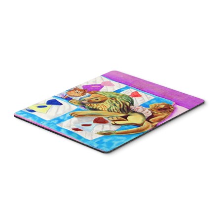 Red And White Pomeranians On The Couch Mouse Pad Hot Pad Or