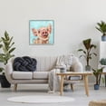 thumbnail image 2 of Smiling Pig Farm Animal Animals & Insects Painting Gray Framed Art Print Wall Art, 2 of 7