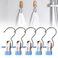 thumbnail image 1 of Yuehao Stainless Steel Trouser Hangers with 360° Rotating Hook, Multi-Functional Clips for Pants, Skirts, towels, 5 Pack, Blue, 1 of 8