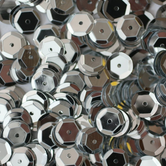 Silver Cup Sequins 8mm Shiny Metallic Made in USA