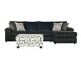 thumbnail image 6 of Roundhill Furniture Nason Wide Wale Corduroy Sectional Sofa Chaise with Armchair and Ottoman, Charcoal, 6 of 14