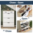 thumbnail image 6 of Kadyn Shoe Rack with 3 Doors, Shoe Organizer, White & Oak Shoe Cabinet with 2 Drawers, Shoe Storage Cabinet for Living Room, Hallway, Entryway, 6 of 15