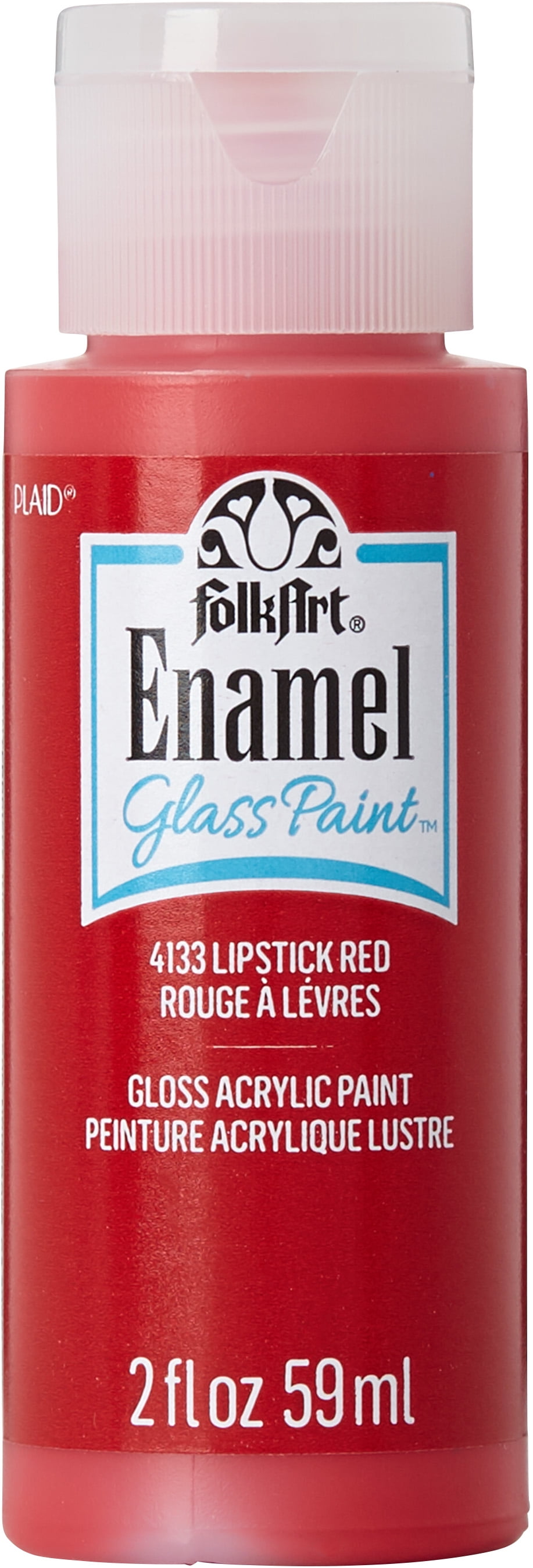 FolkArt Enamel Acrylic Craft Paint, Gloss Finish, Lipstick Red, 2 fl oz
