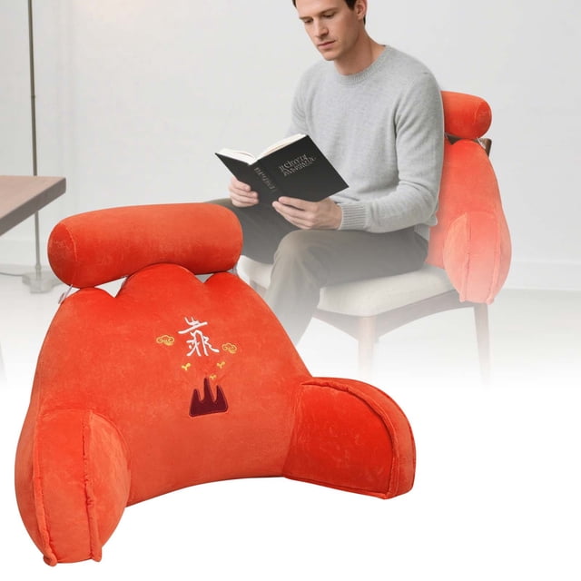 Back Cushion For Bed And Sofa Lumbar Pillow With Armrests Reading Support Cushion For Back Chair And Floor Sitting