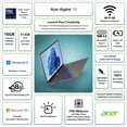 thumbnail image 3 of Acer Aspire 16 Laptop, 16” IPS WUXGA (1920 x 1200), Intel Core Ultra 5 Processor 115U, Intel Graphics, 16GB LPDDR5X, 512GB PCIe Gen 4 SSD, Steel Gray - 3 Months of Microsoft 365 Personal Included, 3 of 13