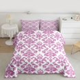 thumbnail image 2 of Feelyou Purple Tribal Damask Queen Comforter Set, Boho Floral Bedding Comforter Set, 3pcs, 2 of 8