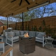 thumbnail image 5 of 22" Square Gas Fire Pit Table w/Glass Windshield- 50,000 BTU with Wicker-Style Base for Patio, 5 of 10