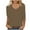 Brown, variant on 2025 New Fashion Plus Size Women's Fashion Solid Tees Casual Crewneck 3/4 Sleeve Loose T-Shirt Ladies Tops Blouses Shirts