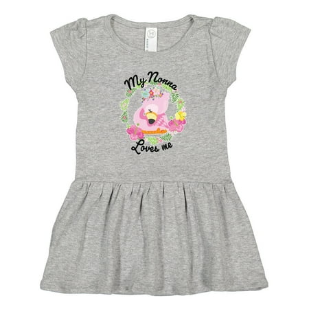 

Inktastic Baby Flamingo My Nonna Loves Me with Flower Wreath Gift Toddler Girl Dress