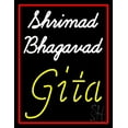 thumbnail image 1 of Shrimad Bhagavad Gita With Border LED Neon Sign 31" Tall x 24" Wide - inches Black Square Cut Acrylic Backing, with Dimmer - Premium built indoor Sign for Home décor, Religious place, Store interior., 1 of 7