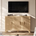 thumbnail image 3 of Furnibear 47" Fluted Buffet Cabinet with Storage Accent Sideboard,Modern Credenza with 3 Doors,Wood Coffee Bar Table Console for Dining Room Kitchen Living Room Entryway,Natural Oak, 3 of 9