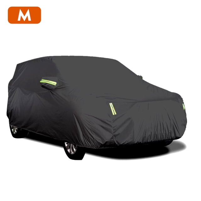Car Cover Full Sedan Covers with Reflective Strip Sunscreen Protection Dustproof&Waterproof UV Scratch-Resistant Universal M