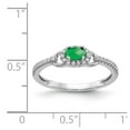 thumbnail image 2 of Real 14kt White Gold Diamond and Cabochon Emerald Ring Size: 7; for Adults and Teens; for Women and Men, 2 of 2